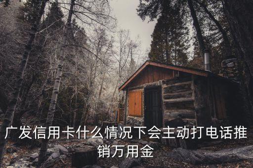 廣發(fā)信用卡什么情況下會主動(dòng)打電話推銷萬用金