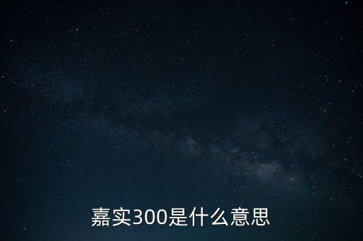 嘉實300是什么意思