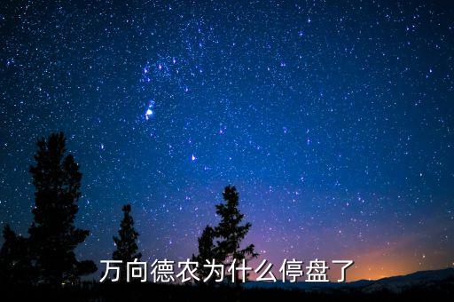 萬向德農(nóng)為什么跌停，萬向德農(nóng)的各項參數(shù)也還可以為什么一直沒有力度跌的好狠哦