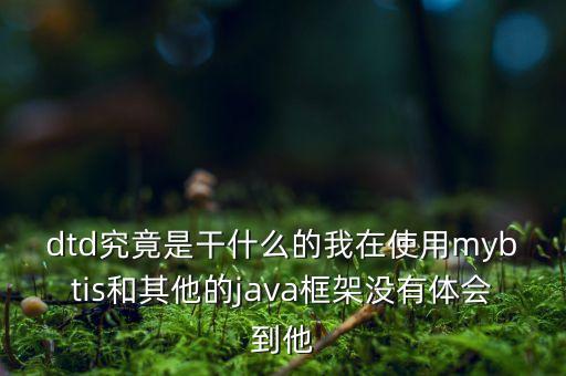 布倫特dtd是什么，dtd究竟是干什么的我在使用mybtis和其他的java框架沒(méi)有體會(huì)到他