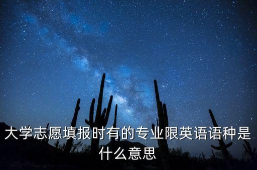 大學(xué)志愿填報時有的專業(yè)限英語語種是什么意思