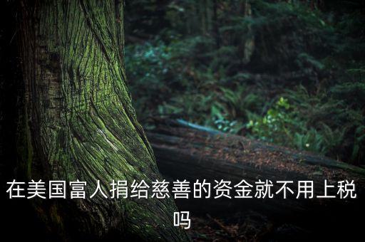 美國什么人不用交稅，在美國富人捐給慈善的資金就不用上稅嗎