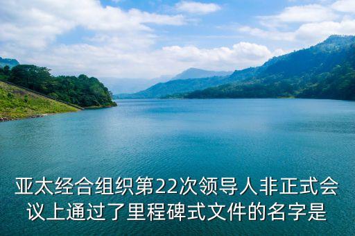 亞太經(jīng)合組織第22次領(lǐng)導(dǎo)人非正式會議上通過了里程碑式文件的名字是