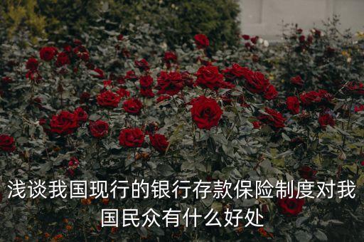 淺談我國現(xiàn)行的銀行存款保險制度對我國民眾有什么好處