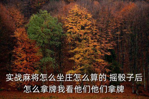 是什么人在坐莊，實(shí)戰(zhàn)麻將怎么坐莊怎么算的 搖骰子后怎么拿牌我看他們他們拿牌