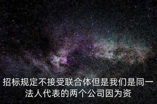 為什么不接受聯(lián)合體投標(biāo)，招標(biāo)規(guī)定不接受聯(lián)合體但是我們是同一法人代表的兩個(gè)公司因?yàn)橘Y