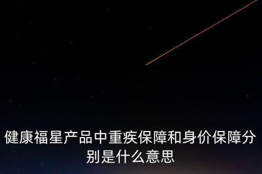 身價(jià)保障是什么意思，健康福星產(chǎn)品中重疾保障和身價(jià)保障分別是什么意思