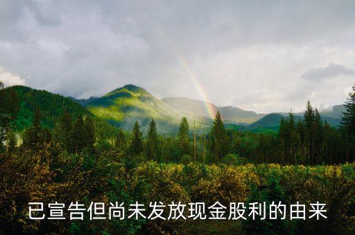 已宣告但尚未發(fā)放現(xiàn)金股利的由來