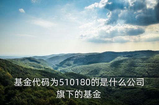 510180是什么股票，股票510180怎么越來越脫離大盤