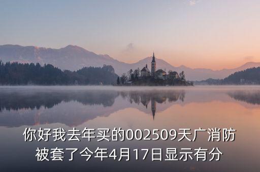你好我去年買(mǎi)的002509天廣消防被套了今年4月17日顯示有分