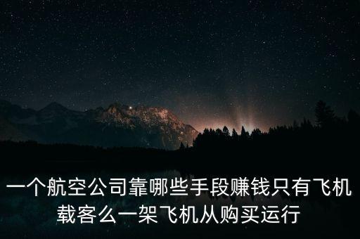 一個(gè)航空公司靠哪些手段賺錢只有飛機(jī)載客么一架飛機(jī)從購(gòu)買運(yùn)行