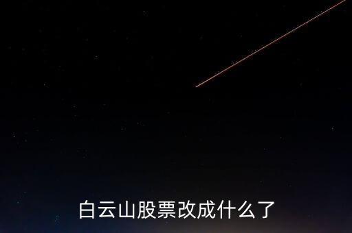 白云山是什么股票，白云山股票改成什么了