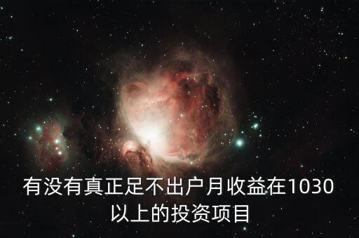有沒有真正足不出戶月收益在1030以上的投資項(xiàng)目