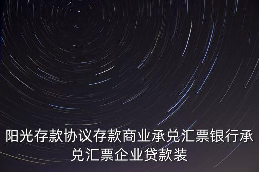 陽(yáng)光存款協(xié)議存款商業(yè)承兌匯票銀行承兌匯票企業(yè)貸款裝