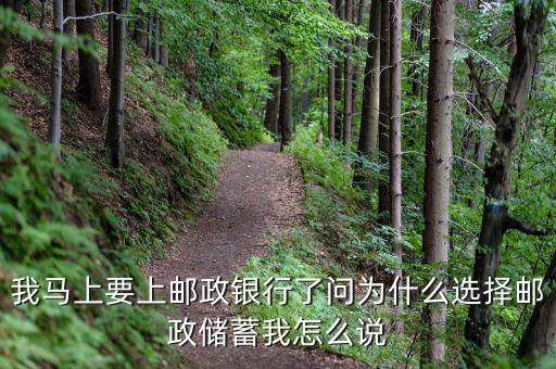 我馬上要上郵政銀行了問為什么選擇郵政儲蓄我怎么說