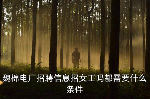 魏棉電廠招聘什么條件，魏棉電廠現(xiàn)在還招人嗎都是干什么活工資怎么樣謝謝