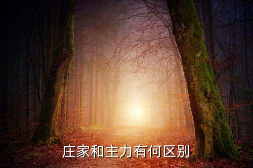 莊家和主力有什么區(qū)別，莊家和主力有何區(qū)別