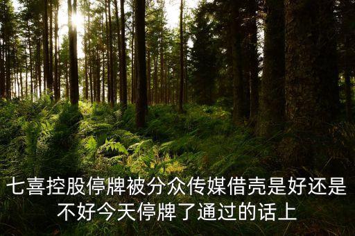 七喜控股為什么禁售，七喜控股停牌被分眾傳媒借殼是好還是不好今天停牌了通過的話上