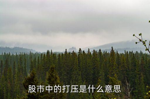 股票打壓是什么意思，股市中的打壓是什么意思
