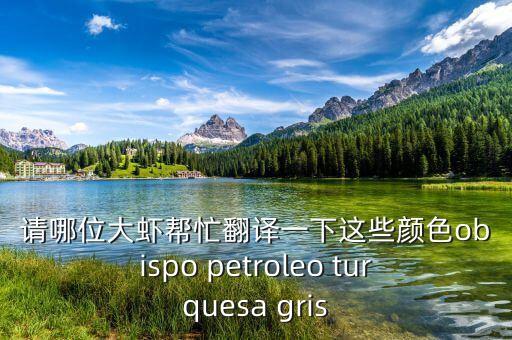 marengo什么顏色，請(qǐng)哪位大蝦幫忙翻譯一下這些顏色obispo petroleo turquesa gris