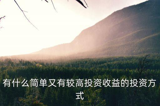 什么獲得投資的高，什么投資收益高