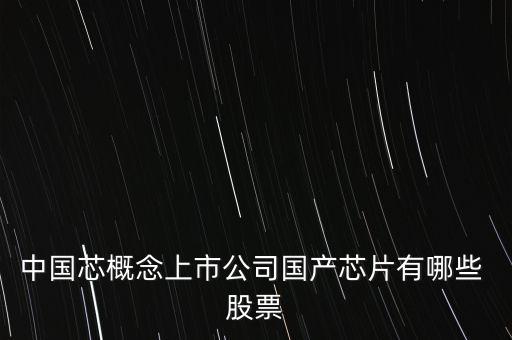 中國芯概念上市公司國產芯片有哪些 股票