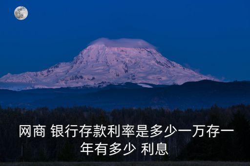  網(wǎng)商 銀行存款利率是多少一萬(wàn)存一年有多少 利息