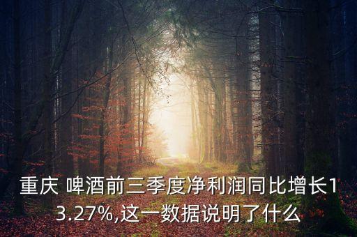 重慶 啤酒前三季度凈利潤(rùn)同比增長(zhǎng)13.27%,這一數(shù)據(jù)說(shuō)明了什么