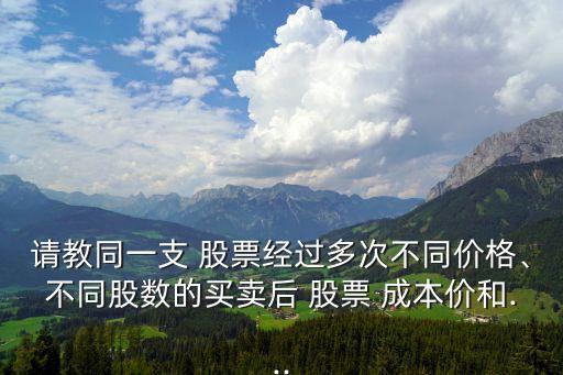 請(qǐng)教同一支 股票經(jīng)過多次不同價(jià)格、不同股數(shù)的買賣后 股票 成本價(jià)和...