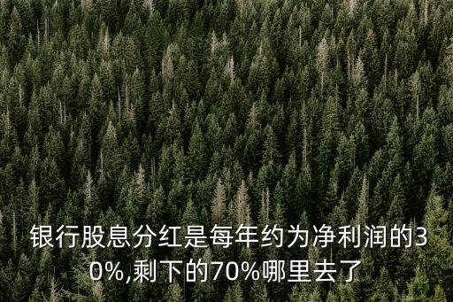  銀行股息分紅是每年約為凈利潤的30%,剩下的70%哪里去了