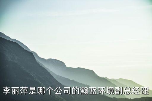 李麗萍是哪個(gè)公司的瀚藍(lán)環(huán)境副總經(jīng)理