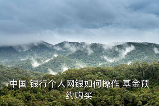 中國(guó) 銀行個(gè)人網(wǎng)銀如何操作 基金預(yù)約購(gòu)買(mǎi)