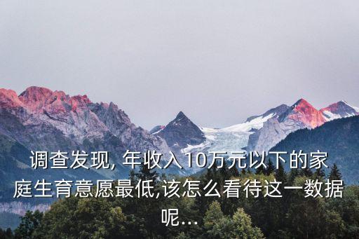調(diào)查發(fā)現(xiàn), 年收入10萬元以下的家庭生育意愿最低,該怎么看待這一數(shù)據(jù)呢...