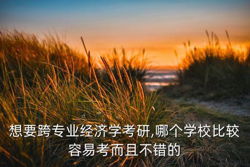 想要跨專業(yè)經(jīng)濟學考研,哪個學校比較容易考而且不錯的