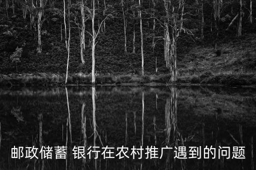 郵政儲蓄 銀行在農(nóng)村推廣遇到的問題