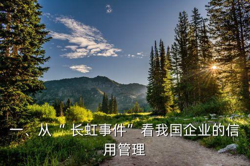 一、從“ 長虹事件”看我國企業(yè)的信用管理