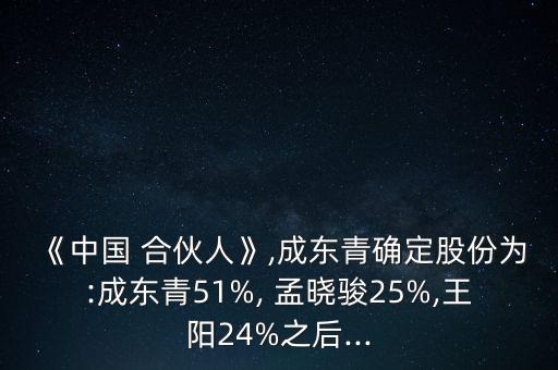 中國(guó)合伙人華爾街孟曉駿
