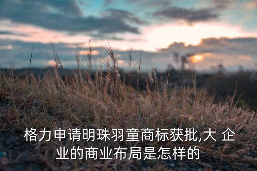  格力申請明珠羽童商標獲批,大 企業(yè)的商業(yè)布局是怎樣的