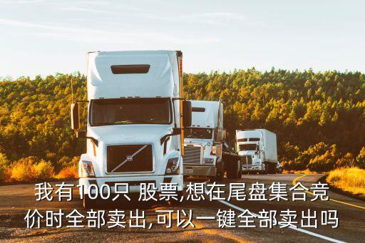 我有100只 股票,想在尾盤集合競價(jià)時(shí)全部賣出,可以一鍵全部賣出嗎