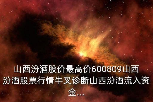 山西汾酒股價(jià)最高價(jià)600809山西汾酒股票行情牛叉診斷山西汾酒流入資金...