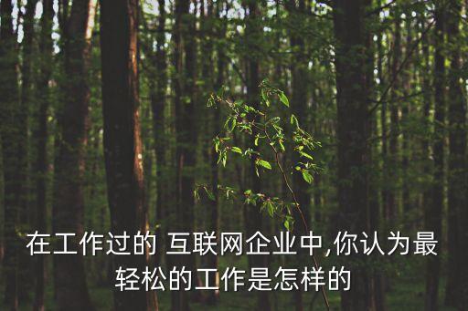 在工作過的 互聯(lián)網(wǎng)企業(yè)中,你認為最輕松的工作是怎樣的