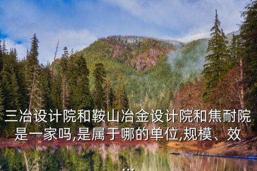 三冶設(shè)計(jì)院和鞍山冶金設(shè)計(jì)院和焦耐院是一家嗎,是屬于哪的單位,規(guī)模、效...