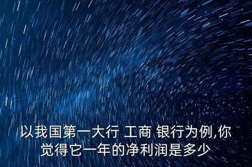 以我國(guó)第一大行 工商 銀行為例,你覺(jué)得它一年的凈利潤(rùn)是多少