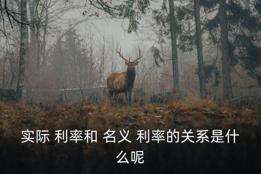 實(shí)際 利率和 名義 利率的關(guān)系是什么呢