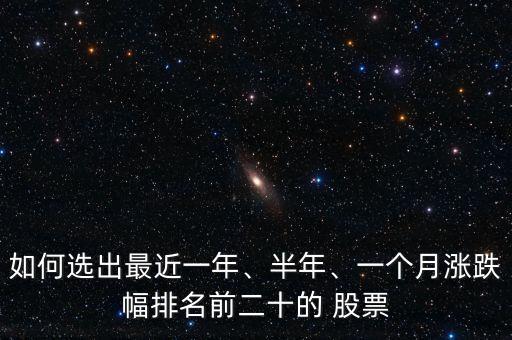 如何選出最近一年、半年、一個月漲跌幅排名前二十的 股票
