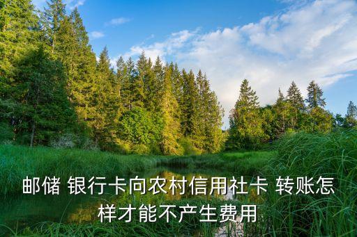 郵儲 銀行卡向農(nóng)村信用社卡 轉(zhuǎn)賬怎樣才能不產(chǎn)生費(fèi)用