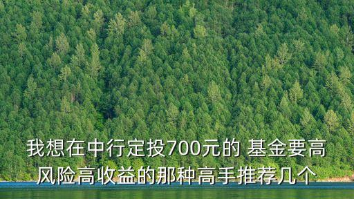 我想在中行定投700元的 基金要高風險高收益的那種高手推薦幾個