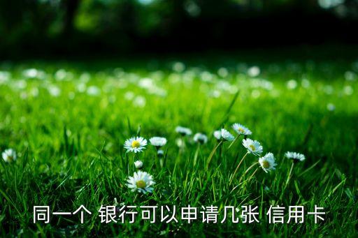同一個 銀行可以申請幾張 信用卡