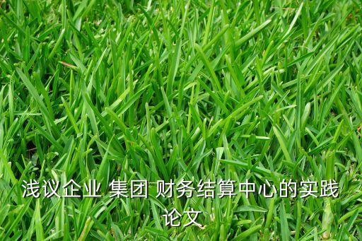 淺議企業(yè) 集團 財務結(jié)算中心的實踐 論文