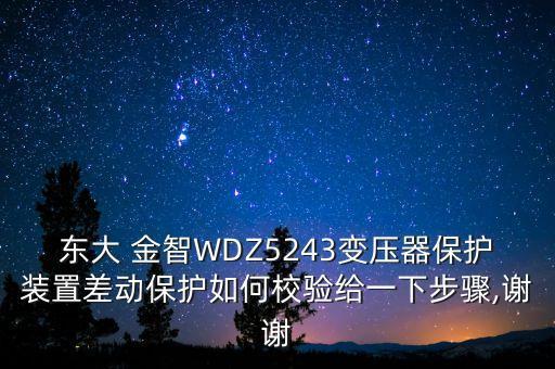 東大 金智WDZ5243變壓器保護裝置差動保護如何校驗給一下步驟,謝謝